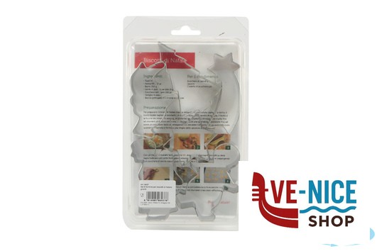 utensili vari per dolci SET 6 FORMINE NATALE TAGLIA BISCOTTI 6437 CALDER - immagine 4
