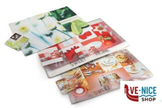 tovagliette/tovaglioli SET 6 TOVAGLIETTE COLAZIONE CON 6 SOTTO BICCHIERI DECORI ASSORTITI IMPORT TAVOLA