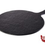 0 SLATE-ROCK-VASSOIO TONDO CON MANICO CM 30 H.1,5 IN MELAMINA NERA EFFETTO ARDESIA 84257 APS  ASSHEUER POTT GMBH E CO KG