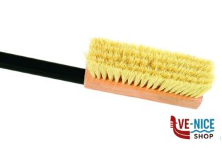 mondo cottura SPAZZOLA ORIENTABILE PULIZIA FORNO SETOLE NATURALI CON RASCHIETTO CM 20X6 H11 MANICO CM 120 GI METAL