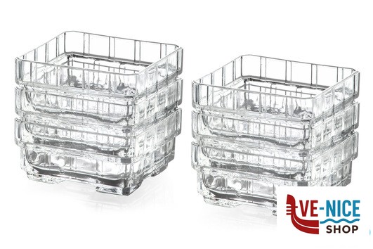 altri bicchieri STACK - CONFEZIONE 6 COPPETTE 75 CLICK CLACK CL 12 CM 9,6X9,6 H 3,6 27701020006 RCR CRISTALLERIA ITALIANA