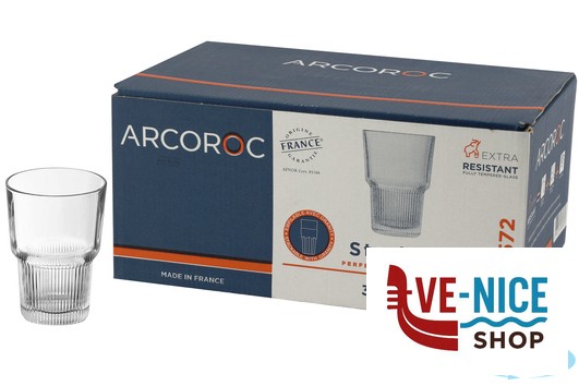 vetro STARLINE - CONFEZIONE 6 BICCHIERI ALTI CL 35 IMPILABILI IN VETRO TEMERATO ARC INTERNATIONAL FRANCE - immagine 4