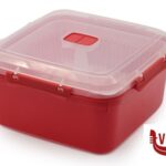 0 STEAMING - CONTENITORE QUADRO 2,8 LITRI CON ALETTE E COLATOIO GREAT PLASTIC S.L.