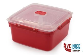 0 STEAMING - CONTENITORE QUADRO 2,8 LITRI CON ALETTE E COLATOIO GREAT PLASTIC S.L.