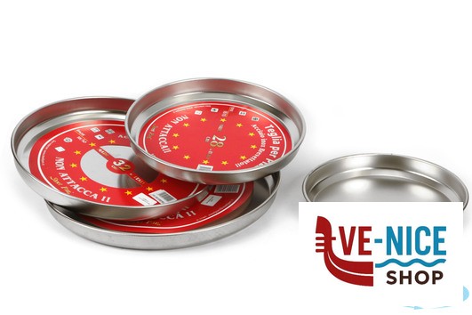 inox STEEL-TEGLIA PIZZA TONDA CM 28 H.3,5 INOX INTERNO CON RILIEVO ANTIGRAFFIO STEEL PAN SRL - immagine 2