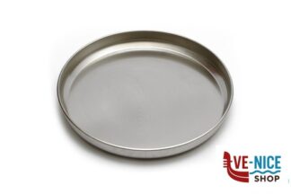 inox STEEL-TEGLIA PIZZA TONDA CM 28 H.3,5 INOX INTERNO CON RILIEVO ANTIGRAFFIO STEEL PAN SRL