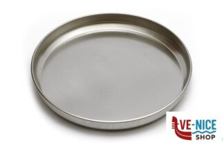 inox STEEL-TEGLIA PIZZA TONDA CM 32 H.3,5 INOX INTERNO CON RILIEVO ANTIGRAFFIO STEEL PAN SRL