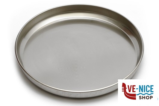 inox STEEL-TEGLIA PIZZA TONDA CM 36 H.3,5 INOX INTERNO CON RILIEVO ANTIGRAFFIO STEEL PAN SRL