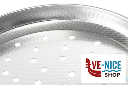 inox STEEL-TEGLIA PIZZA TONDA CM28 CON FORI INOX 17010 STEEL PAN SRL - immagine 2