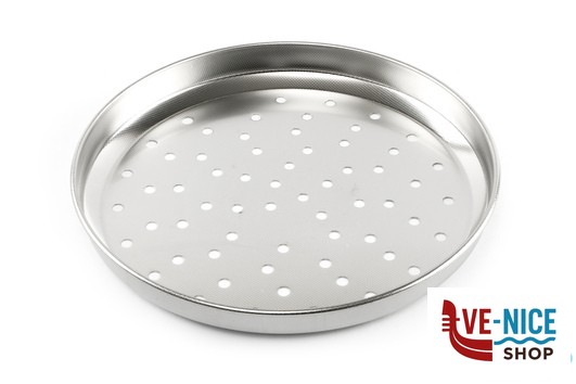 inox STEEL-TEGLIA PIZZA TONDA CM28 CON FORI INOX 17010 STEEL PAN SRL