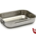 inox STEEL-TEGLIA RETTANGOLARE CM 25X19X5,5 INOX INTERNO CON RILIEVO ANTIGRAFFIO STEEL PAN SRL