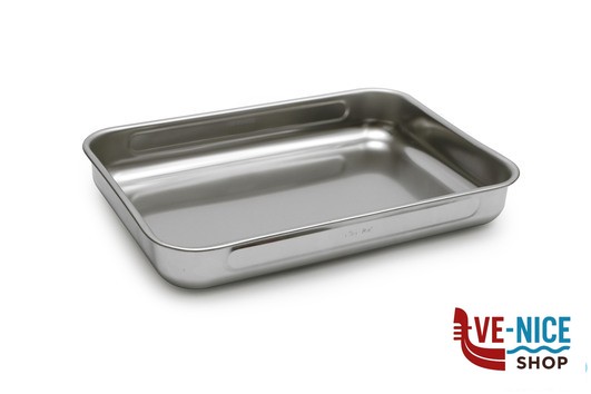 inox STEEL-TEGLIA RETTANGOLARE 30X22X5,3 LUCIDA INOX INTERNO CON RILIEVO ANTIGRAFFIO STEEL PAN SRL