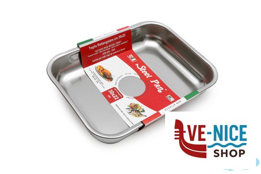 inox STEEL-TEGLIA RETTANGOLARE 30X22X5,3 LUCIDA INOX INTERNO CON RILIEVO ANTIGRAFFIO STEEL PAN SRL - immagine 4