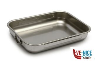 inox STEEL-TEGLIA RETTANGOLARE CM 30X22X5,5 INOX INTERNO CON RILIEVO ANTIGRAFFIO STEEL PAN SRL