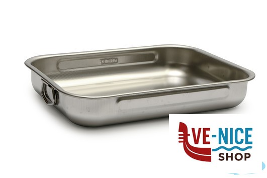 inox STEEL-TEGLIA RETTANGOLARE CM 30X22X5,5 INOX INTERNO CON RILIEVO ANTIGRAFFIO STEEL PAN SRL - immagine 2