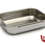 inox STEEL-TEGLIA RETTANGOLARE CM 30X22X6,8 ALTA INOX INTERNO CON RILIEVO ANTIGRAFFIO STEEL PAN SRL