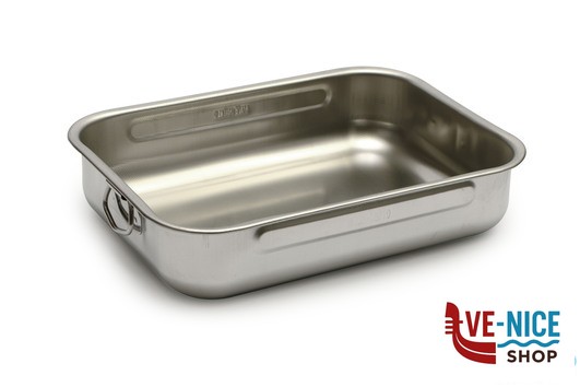 inox STEEL-TEGLIA RETTANGOLARE CM 30X22X6,8 ALTA INOX INTERNO CON RILIEVO ANTIGRAFFIO STEEL PAN SRL