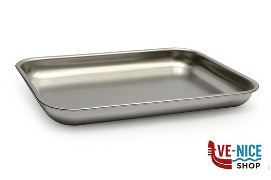 inox STEEL-TEGLIA RETTANGOLARE CM 35X26XH.2 BASSA INOX INTERNO CON RILIEVO ANTIGRAFFIO STEEL PAN SRL