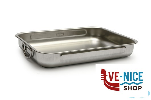 inox STEEL-TEGLIA RETTANGOLARE CM 35X26X5,5 INOX INTERNO CON RILIEVO ANTIGRAFFIO STEEL PAN SRL - immagine 2