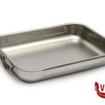 inox STEEL-TEGLIA RETTANGOLARE CM 35X26X5,5 INOX INTERNO CON RILIEVO ANTIGRAFFIO STEEL PAN SRL