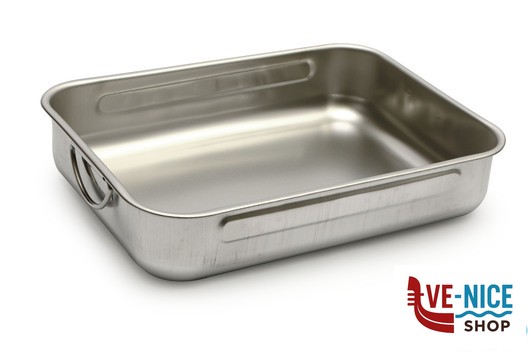 inox STEEL-TEGLIA RETTANGOLARE CM 35X26X7,5 ALTA INOX INTERNO CON RILIEVO ANTIGRAFFIO STEEL PAN SRL
