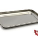 inox STEEL-TEGLIA RETTANGOLARE CM 40X28XH.2 BASSA INOX INTERNO CON RILIEVO ANTIGRAFFIO STEEL PAN SRL