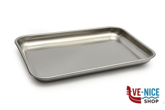 inox STEEL-TEGLIA RETTANGOLARE CM 40X28XH.2 BASSA INOX INTERNO CON RILIEVO ANTIGRAFFIO STEEL PAN SRL