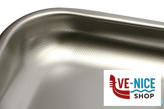 inox STEEL-TEGLIA RETTANGOLARE CM 40X28XH.2 BASSA INOX INTERNO CON RILIEVO ANTIGRAFFIO STEEL PAN SRL - immagine 4