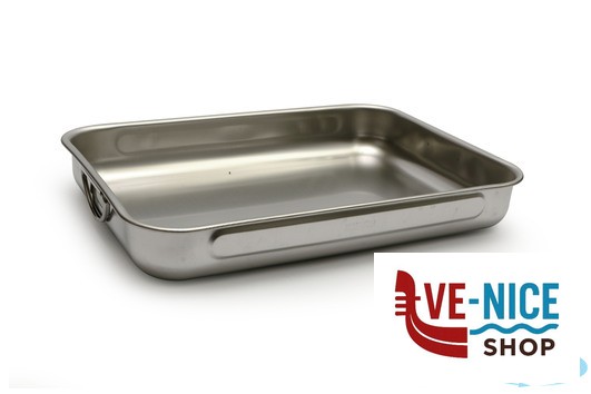 inox STEEL-TEGLIA RETTANGOLARE CM 40X28X6 INOX INTERNO CON RILIEVO ANTIGRAFFIO STEEL PAN SRL - immagine 2