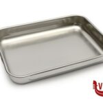 inox STEEL-TEGLIA RETTANGOLARE CM 40X28X6 INOX INTERNO CON RILIEVO ANTIGRAFFIO STEEL PAN SRL