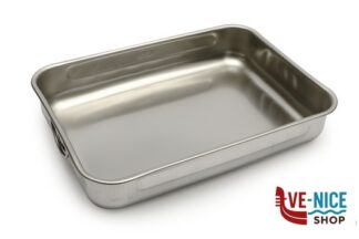 inox STEEL-TEGLIA RETTANGOLARE CM 40X28X7,5 ALTA INOX INTERNO CON RILIEVO ANTIGRAFFIO STEEL PAN SRL