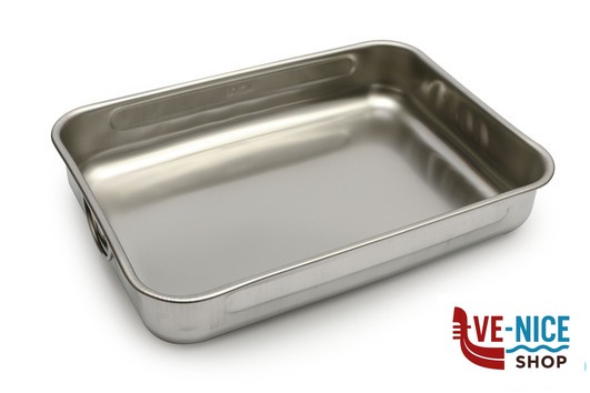 inox STEEL-TEGLIA RETTANGOLARE CM 40X28X7,5 ALTA INOX INTERNO CON RILIEVO ANTIGRAFFIO STEEL PAN SRL