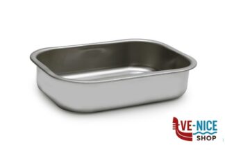 inox STEEL-TEGLIA RETTANGOLARE CM 20X14XH.5 INOX INTERNO CON RILIEVO ANTIGRAFFIO STEEL PAN SRL