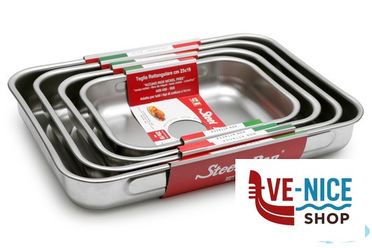 inox STEEL-TEGLIA RETTANGOLARE 30X22X5,3 LUCIDA INOX INTERNO CON RILIEVO ANTIGRAFFIO STEEL PAN SRL - immagine 2