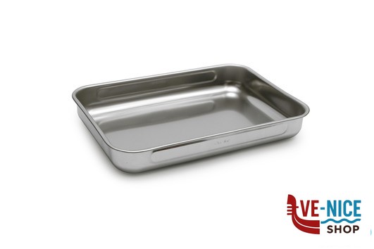 inox STEEL-TEGLIA RETTANGOLARE 25X19X5 LUCIDA INOX INTERNO CON RILIEVO ANTIGRAFFIO STEEL PAN SRL