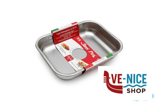 inox STEEL-TEGLIA RETTANGOLARE 25X19X5 LUCIDA INOX INTERNO CON RILIEVO ANTIGRAFFIO STEEL PAN SRL - immagine 4