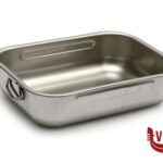 inox STEEL-TEGLIA RETTANGOLARE CM 25X19X6,8 ALTA INOX INTERNO CON RILIEVO ANTIGRAFFIO STEEL PAN SRL