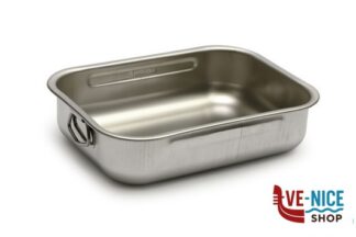 inox STEEL-TEGLIA RETTANGOLARE CM 25X19X6,8 ALTA INOX INTERNO CON RILIEVO ANTIGRAFFIO STEEL PAN SRL