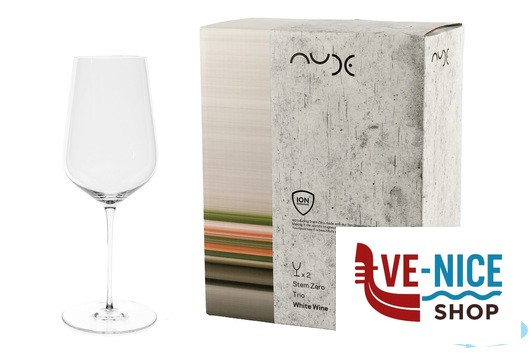 calici vino STEM ZERO TRIO-CONFEZIONE 2 CALICI VINO BIANCO CL.42 H.22 NUDE PASABAHCE - immagine 3