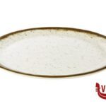 melamina STONE ART-PIATTO PIANO CM 25XH.2 MELAMINA EFFETTO PUNTINATO CON BORDO MARRONE 84511 APS  ASSHEUER POTT GMBH E CO KG