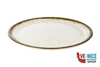 melamina STONE ART-PIATTO PIANO CM 25XH.2 MELAMINA EFFETTO PUNTINATO CON BORDO MARRONE 84511 APS ASSHEUER POTT GMBH E CO KG