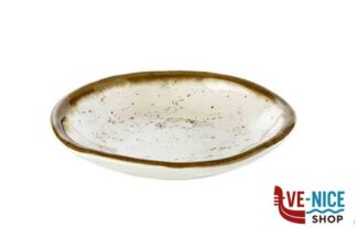 melamina STONE ART-PIATTO FONDO MELAMINA EFFETTO PUNTINATO CON BORDO MARRONECM 20 H.4,5 84514 APS ASSHEUER POTT GMBH E CO KG