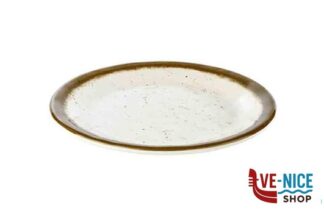 melamina STONE ART-PIATTO PIANO MELAMINA EFFETTO PUNTINATO CON BORDO MARRONE CM 19 H.2 84510 APS ASSHEUER POTT GMBH E CO KG