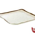 melamina STONE ART-PIATTO QUADRO MELAMINA EFFETTO PUNTINATO CON BORDO MARRONE CM 33X32,5XH3 84517 APS  ASSHEUER POTT GMBH E CO KG