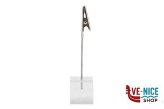 altri SUPPORTO BASE PORTA TAG A CUBO IN ACRILICO TRASPARENTE CON CLIP IN METALLO, 6 PZ. TAG NON INCLUSA TAG-HLD-AC SECURIT