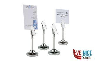 0 SET DA 4 SUPPORTI DA TAVOLO CA. 4 CM, ALTEZZA 10 CM ACCIAIO INOX. INCLUSI 20 TAG BIANCHI 00070 APS ASSHEUER POTT GMBH E CO KG