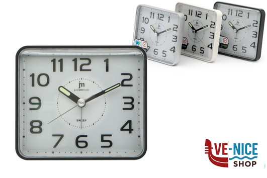 orologi SVEGLIA QUARZO ANALOGICA CON DOPPIA LUCE CM 10,5X9,2XH.4 ASSORTITA LOWELL