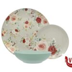 ceramica SWEET ROSE-SERVIZIO TAVOLA 18 PEZZI STONEWARE  HMN200715 IMPORT TAVOLA