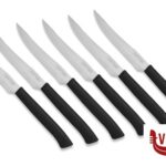 coltelli TAGLIENTISSIMI-CONFEZIONE 6 COLTELLI BISTECCA LAMA DENTATA CM 11 MANICO NERO MARIETTI COLTELLERIA SPA