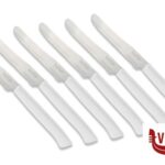 altri coltelli TAGLIENTISSIMI-CONFEZIONE 6 COLTELLI TAVOLA LAMA DENTATA CM 11 MANICO BIANCO MARIETTI COLTELLERIA SPA